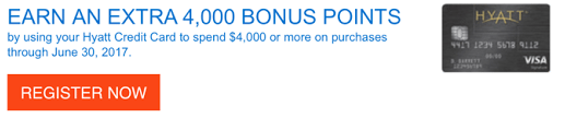 4000 Hyatt Bonus Points E-mail
