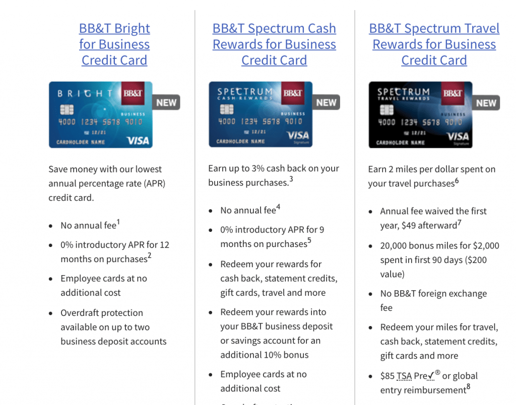 BB&T Spectrum Rewards Business Cards, Includes $200 Signup Bonus ...