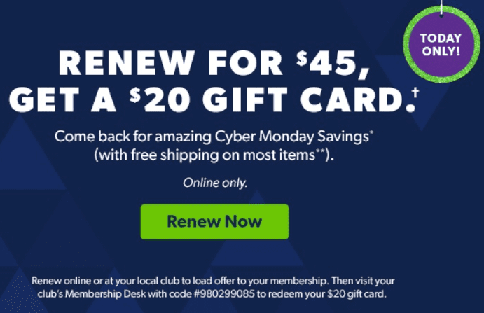 [Expired] Sam’s Club: Renew Your Membership & Get $20 eGiftcard ...