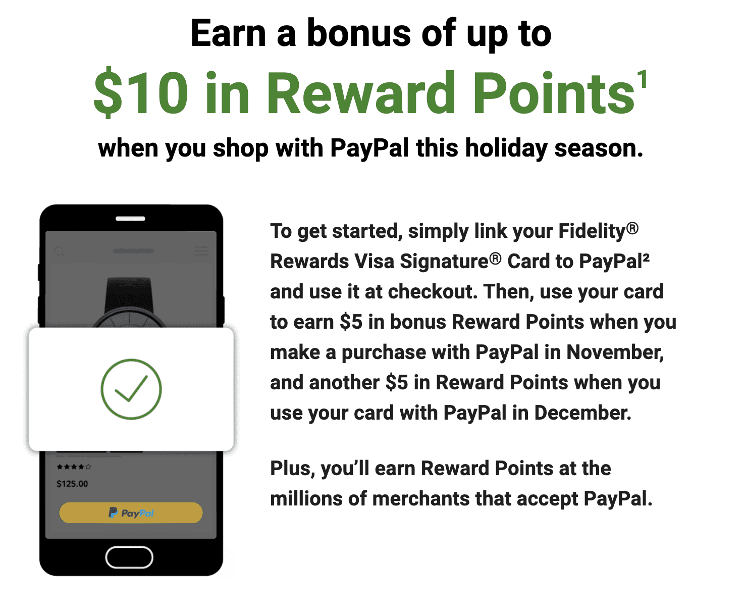 Fidelity Card Get 10 Bonus When You Use Paypal In November & December
